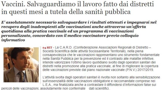 Vaccini, Distretti E Sanità Pubblica: Intervento Del Presidente Volpe (QS)